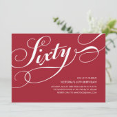 Red Elegant 60th Birthday Invitations (Debout devant)