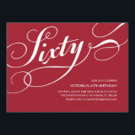 Red Elegant 60th Birthday Invitations<br><div class="desc">Cette élégante invitation au 60ème anniversaire a un design moderne rouge et blanc,  et est entièrement personnalisable.  Un grand invitation pour une fête formelle ou décontractée.</div>