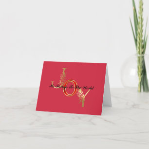 Red Elegant Christian Christmas Joy Carte de voeux