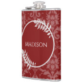 Red Elegant Damask Flask Heupfles (Links)