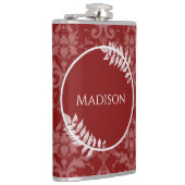 Red Elegant Damask Flask Heupfles (Rechts)
