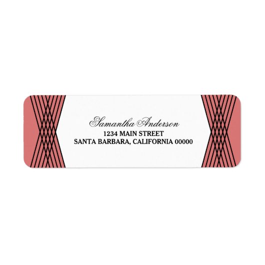 Red Elegant Deco Adresetiketten Etiket (Voorkant)