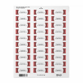Red Elegant Deco Adresetiketten Etiket (Full Sheet)