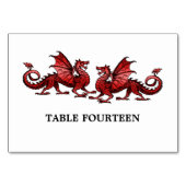 Red Elegant Dragons Table Kaart (Achterkant)