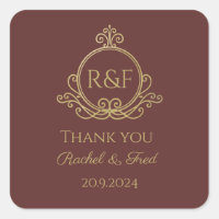 Red Elegant Golden Calligraphy Wedding Dank je