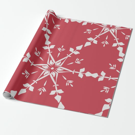 red Elegant Kerstmis Cadeaupapier (Uitgerold)
