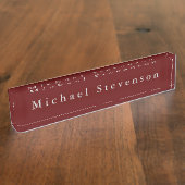 Red Elegant Modern Desk Naambordje (Zijkant)