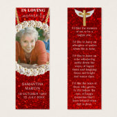 Red Elegant Parties scintillant Memorial Poem Sign (Devant & derrière)