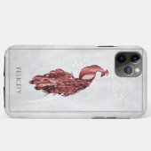 Red Elegant Peacock Hoesje-Mate iPhone Case (Achterkant (horizontaal))