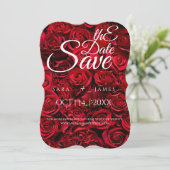 Red Elegant Save The Date Kaart (Staand voorkant)