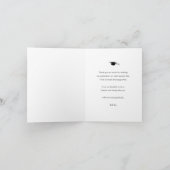 Red Elegant Script Photo Minimalist Afstuderen Bedankkaart (Binnen)