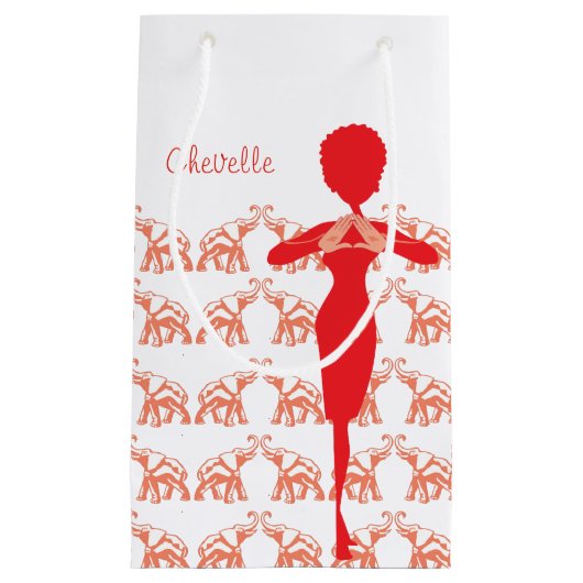 Red Elephant Girly afbeelding Klein Cadeauzakje (Voorkant)