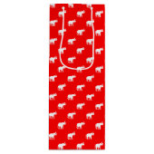 Red Elephant Girly afbeelding Wijn Cadeautas (Voorkant)