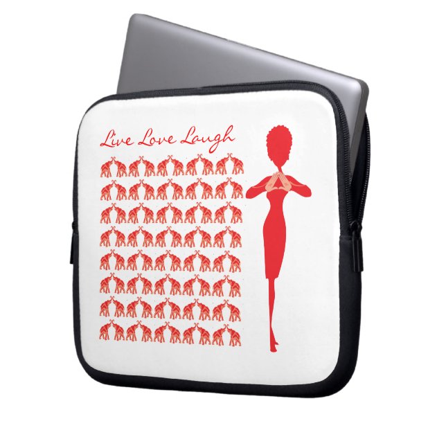 Red Elephant-laptophoes Laptop Sleeve (Voorkant Links)