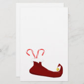 Red Elf Slipper met Candy Canes Scrapbook Paper Briefpapier (Voorkant / Achterkant)
