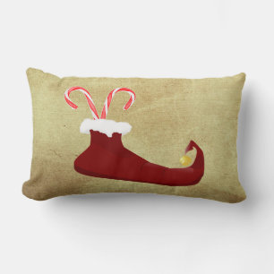 Red Elf Slipper met snoeprietjes Kussen