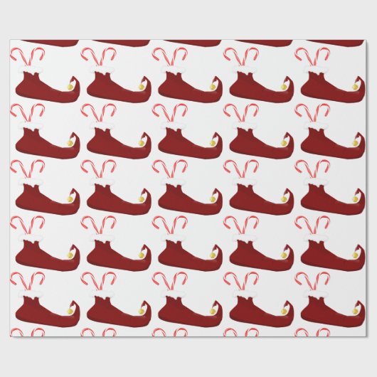 Red Elf Slippers met snoeprietjes Cadeaupapier (Vlak)