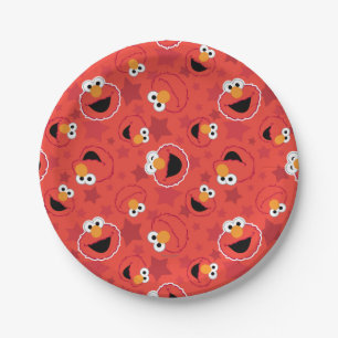 Red Elmo Faces Pattern Papieren Bordje