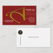 Red Embaas Gold Letter-A PR Visitekaartje (Voorkant / Achterkant)