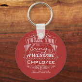 Red Employee Appreciation Bedankt Sleutelhanger (Achterkant)