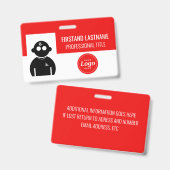 Red Employee Badge (Voor- en achterkant)