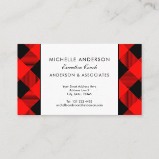 Red en Black buffalo Check Business Consultant Visitekaartje