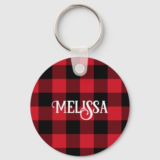 Red en Black Buffalo Check Vun Sleutelhanger (Voorkant)