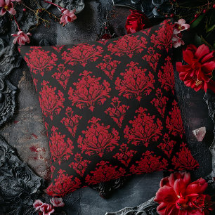 Red en Black Damask Kussen