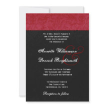 Red en Black Damask Wedding B734