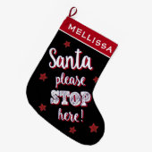 Red en Black Funny Quoted Grote Kerstsok (Voorkant (Hangend))