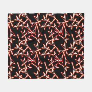 Red en Black Heavy Metal Electric Guitar Pattern Fleece Deken