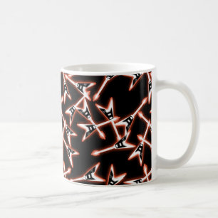 Red en Black Heavy Metal Electric Guitar Pattern Koffiemok