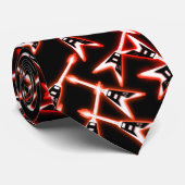 Red en Black Heavy Metal Electric Guitar Pattern Stropdas (Opgerold)