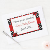 Red en Black Ladybug Dank je wel Rechthoekige Sticker (Envelop)