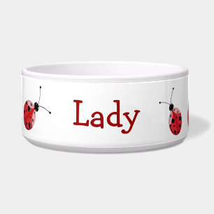 Red en Black Ladybugs Aangepaste Dog Bowl Voerbakje