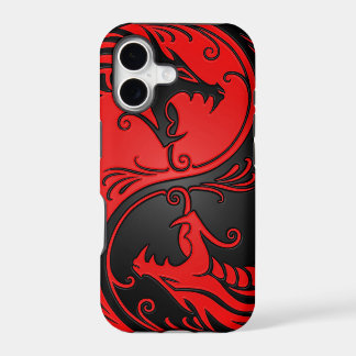Red en Black Yin Yang Dragons