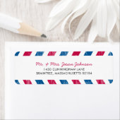 Red en Blue Airmail RETOURADRES Mailing Etiket (Insitu)