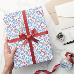 Red en Blue TEXAN Neon Cadeaupapier