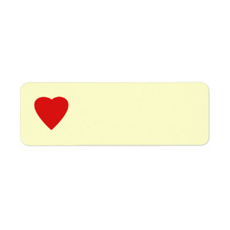 Red en Cream Love Heart Design. Etiket