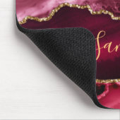 Red en Faux Gold Glitter Marble Agate Muismat (Hoek)