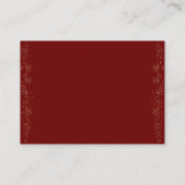 Red en Gold Leaf Custom Reception Enclosure Kaart (Achterkant)