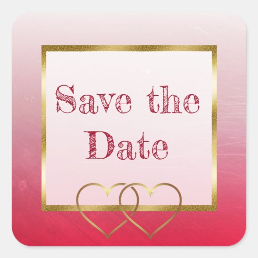 Red en Gold Save the Date Wedding Stickers (Voorkant)