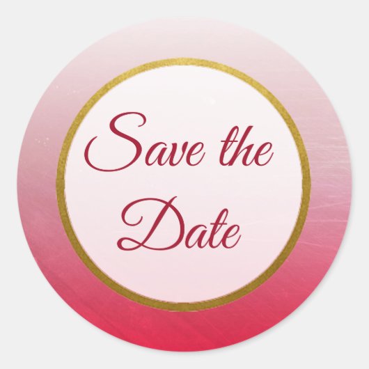 Red en Gold Save the Date Wedding Stickers (Voorkant)