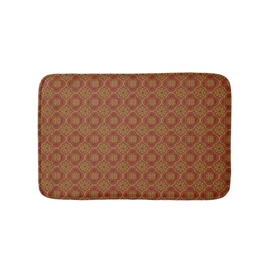  Red- en Gold Tone Bath Mat (Voorkant)