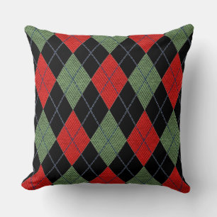 Red en Green Argyle Kussen
