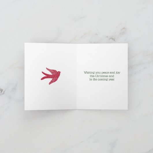 Red en Green Banjo Custom Message Kerstmis Bedankkaart (Binnen)