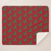Red en Green Dinosaur-kerstSherpa Blanket Sherpa Deken (Voorkant (horizontaal))