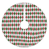 Red en Green Harlequin Diamond Argyle Pattern Kerstboom Rok (Voorkant)