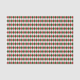 Red en Green Harlequin Diamond Argyle Pattern Tissuepapier