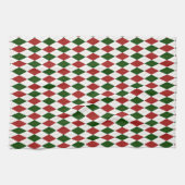 Red en Green Harlequin Diamond Argyle Theedoek (Horizontaal)